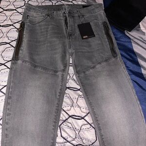 Men’s Gray Skinny Jeans with Zipper Pocket ASOS 30”